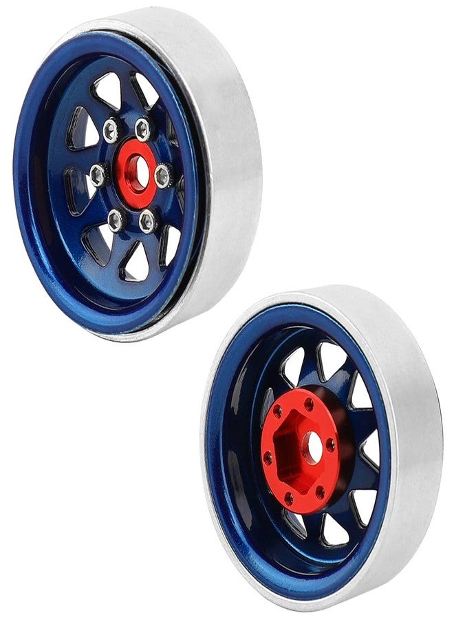 Pothyes 1.0 Beadlock Wheel -3.78mm Offset Wheel Rims for 1/18 1/24 RC Crawler Car Axial AX24 SCX24 FMS FCX24 TRX4M Upgrades (Dark Blue) - Image 5